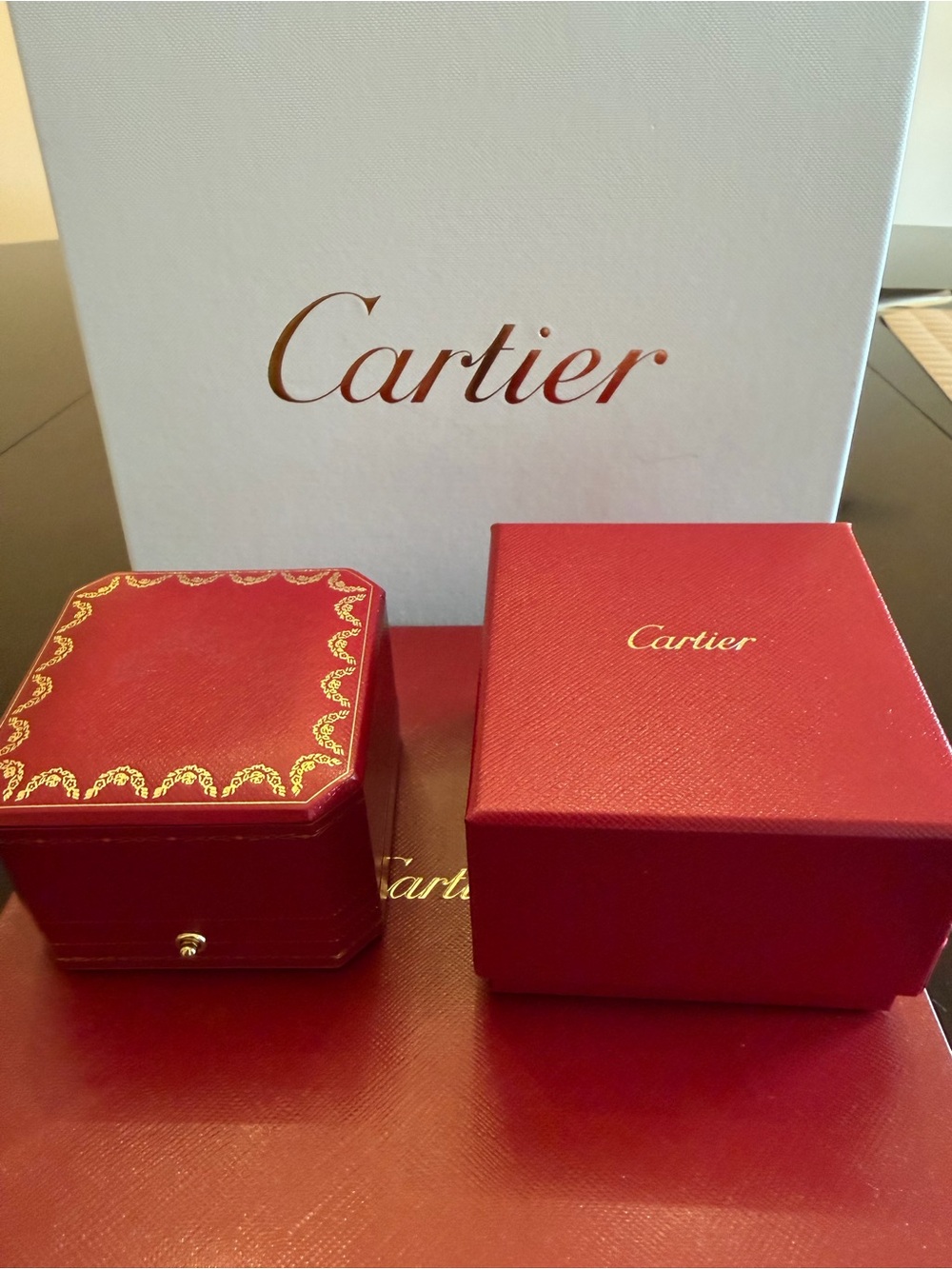 Cartier Red and Gold Jewelry Presentation Boxes - Picture 8 of 8